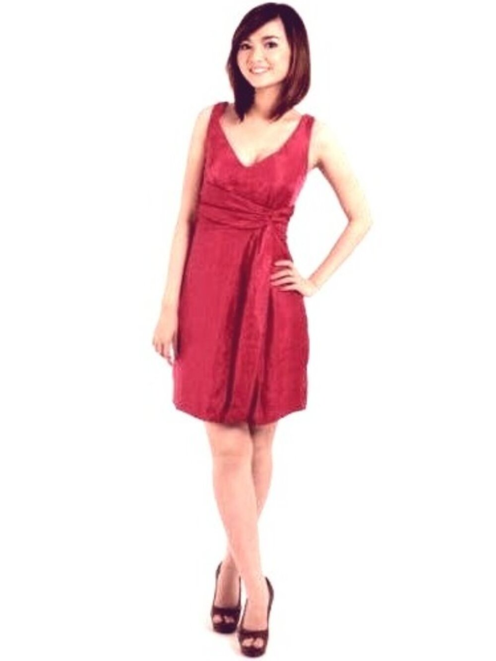 🆕MAX & CLEO (BCBG Max Azria) Bubble Hem Shimmer Metallic Pink Dress 6